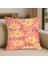 Modern Tarz Bej Pembe Çiçek Desenli Kırlent Kılıfı – 43X43 Cm, Çift Taraflı, Fermuarlı, Yıkanabilir 1