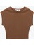 Yeni Sezon Bisiklet Yaka Kolsuz Modal Karışımlı Slim Fit Crop Kadın Tişört 1