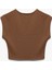 Yeni Sezon Bisiklet Yaka Kolsuz Modal Karışımlı Slim Fit Crop Kadın Tişört 2
