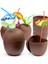 Hindistan Cevizi Hawaii Luau Aloha Pipetli Içecek Kabı Bardak 10X13 cm 1 Adet 3