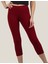 Diz Altı Kapri Tayt Yüksek Bel Likralı Dalgıç Kumaş ( Bordo, Xl ) 4