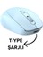 🖱️ 1200 Dpı Şarjlı Bluetooth + 2.4ghz Kablosuz Mouse | Type-C Girişli, Sessiz, Siyah Wireless 2