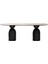 Imperial Italyan Still Oval Traverten Yemek Masası 80X160 4