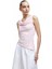 Yeni Sezon Slim Fit Degaje Yaka Asimetrik Kolsuz Viskon Bluz 2
