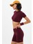 Kumo Kısa Crop Top Bordo 3