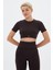 Kumo Kısa Crop Top Kahve 3