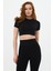 Kumo Kısa Crop Top Siyah 2
