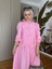 Çilek Kumaş Pamuklu Fırfırlı Gömlek Etekli Takım – Pembe 4
