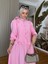 Çilek Kumaş Pamuklu Fırfırlı Gömlek Etekli Takım – Pembe 5