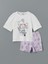 Yeni Sezon Bisiklet Yaka Baskili Kiz Cocuk Sortlu Pijama Takimi - S5BC37Z1 1