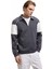Yeni Sezon Pamuklu Renk Bloklu Uzun Kollu Yarım Fermuarlı Sweatshirt 2