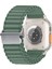 Watch Ultra 49MM Uyumlu Tlzn KRD-123 Naylon Kumaş Hasır Örgülü Kordon-Yeşil 1