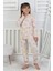 Isob Ekru Meyve Desenli %100 Pamuk Kız Çocuk Pijama Takımı 3-8 Yaş 51206-E 1
