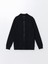 Kolej Yaka Uzun Kollu Erkek Fermuarlı Sweatshirt 1