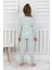 Isob Yeşil Avakado Desenli %100 Pamuk Kız Çocuk Pijama Takımı 3-13 Yaş 51201-51402-Y 2