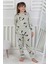 Isob Yeşil Minnie Mause Desenli %100 Pamuk Kız Çocuk Pijama Takımı 3-8 Yaş 51208-Y 1