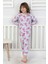 Isob Lila Flamingo Desenli %100 Pamuk Kız Çocuk Pijama Takımı 3-8 Yaş 51203-L 1