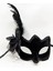 Siyah Süet Yandan Tüylü Incili Parti Maskesi 2