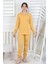 Isob Sarı Çiçek Desenli %100 Pamuk Kız Çocuk Pijama Takımı 8-13 Yaş 51401-S 1