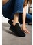 041 Bağcık Baskılı Rahat Taban Siyah Unisex Günlük Spor Ayakkabı Lescarmine 1