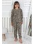 Isob Siyah Leopar Desenli %100 Pamuk Kız Çocuk Pijama Takımı 8-13 Yaş 51408-S 1