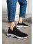041 Bağcık Baskılı Rahat Taban Siyah Beyaz Unisex Günlük Spor Ayakkabı Lescarmine 4