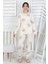 Isob Ekru Kelebek Desenli %100 Pamuk Kız Çocuk Pijama Takımı 8-13 Yaş 51406-E 1