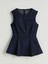 Yeni Sezon Bisiklet Yaka Peplum Jean Bluz - S5P226Z8 5