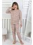 Isob Pembe Leopar Desenli %100 Pamuk Kız Çocuk Pijama Takımı 8-13 Yaş 51408-P 1