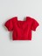 Yeni Sezon Kare Yaka Dokulu Kiz Cocuk Crop Bluz - S5CC74Z4 3