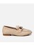 01AYH303950A310 KADIN Deri Bej Örgü Detaylı Tokalı Klasik Loafer 1