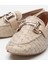 01AYH303950A310 KADIN Deri Bej Örgü Detaylı Tokalı Klasik Loafer 3