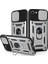 iPhone 7 / 8 / iPhone Se 2020 Ince Kaydırmalı Kamera Kapaklı ve Halka Tutucu Standlı Sağlam Zırh Koruma Çantası Gümüş (Yurt Dışından) 2