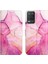8 5g / V13 5g / Narzo 30 5g Için Mermer Desenli Pu Deri Cüzdan Telefon Kılıfı - Pembe (Yurt Dışından) 5