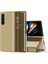 Samsung Galaxy Z Fold5 5g Elektrapılaşma Deri Telefon Kapağı Stand ile Ayna Yüzey Telefon Kılıfı (Yurt Dışından) 1