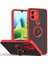 Xiaomi Redmi A1+ Için Yüzük Stand Mat Sert Silikon Telefon Kılıfı - Kırmızı (Yurt Dışından) 2