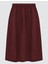 Bordo Rahat Kesim Yüksek Bel Dokuma Midi Etek 6