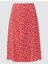 Kırmızı Normal Bel Çiçek Desenli Dokuma Midi Etek 7