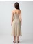 Taş Dar Kesim Askılı V Yaka Ajurlu Örme Midi Elbise 5