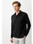 Erkek Polo Yaka Uzun Kollu Sweatshirt Siyah 1