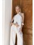 Prasetsah Bağlamalı Ekru Crop Pantolon Takım 3