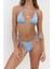 Cahya Bağlamalı Üçgen Mavi Bikini Üstü 4