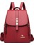 Lüks Kadın Deri Sırt Çantaları Kızlar Için Sac A Dos Rahat Gündüz Çantası Siyah Vintage Sırt Çantası Kızlar Için Okul Çantaları Mochila Rucksackcolor: Kırmızı (Yurt Dışından) 1