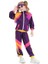Çocuklar Erkek ve Kızlar 80S 90'lar Spor Giyim Takım Elbise Retro Disko Hip Hop Kostüm Moda Patchwork Uzun Kollu Fermuar Ceket Pantolonları Renk: Mor/çocuk Boyutu: Xs 2-4y (Yurt Dışından) 1