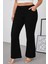 Cedy Denım - Kadın Siyah Büyük Beden Ispanyol Paça Yüksek Bel Skinny Fit Likralı Pantolon C628 7