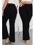 Cedy Denım - Kadın Siyah Büyük Beden Ispanyol Paça Yüksek Bel Skinny Fit Likralı Pantolon C628 8