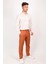 Erkek Regular Fit Normal Kesim Chino Jogger Lastikli Düz Paça Kiremit Pantolon 1