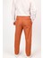 Erkek Regular Fit Normal Kesim Chino Jogger Lastikli Düz Paça Kiremit Pantolon 2