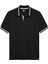 Erkek Tipped Polo Yaka T-Shirt - Siyah 1