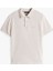 Erkek Regular Fit Polo Yaka T-Shirt - Krem 5